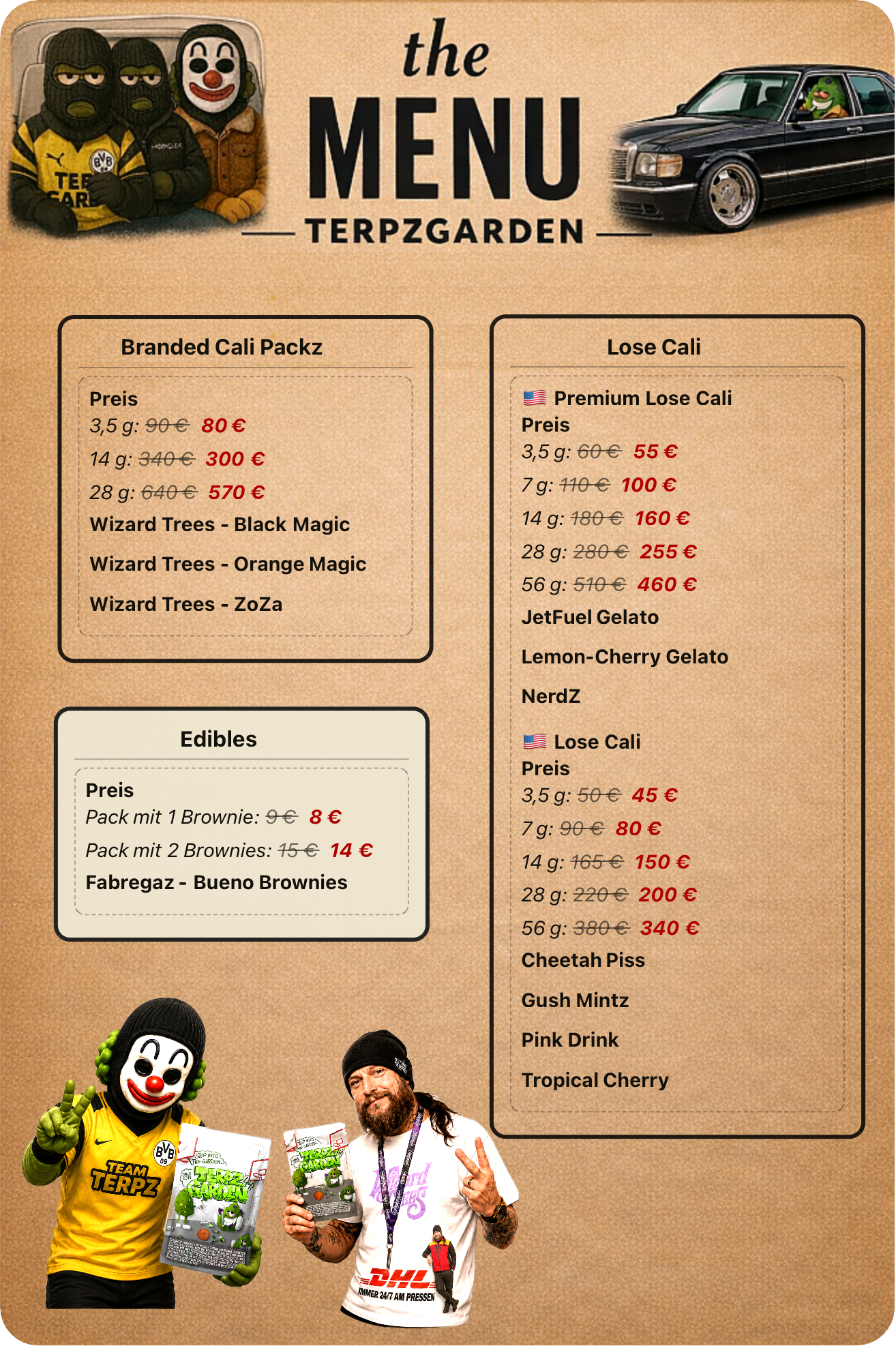 Aktuelle Speisekarte